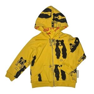 Mini Rodini Ooh La La Reversible John And Yoko Panda Zip Hoodie